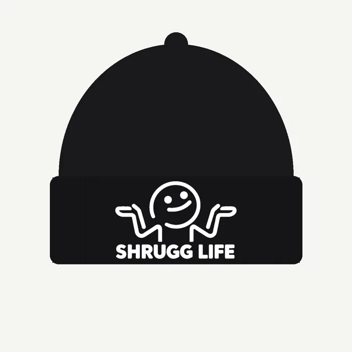 Original Shrug beanie, black with white thread