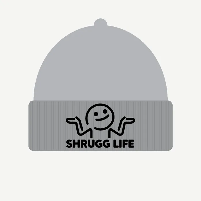 Original Shrug beanie, heather grey with black thread